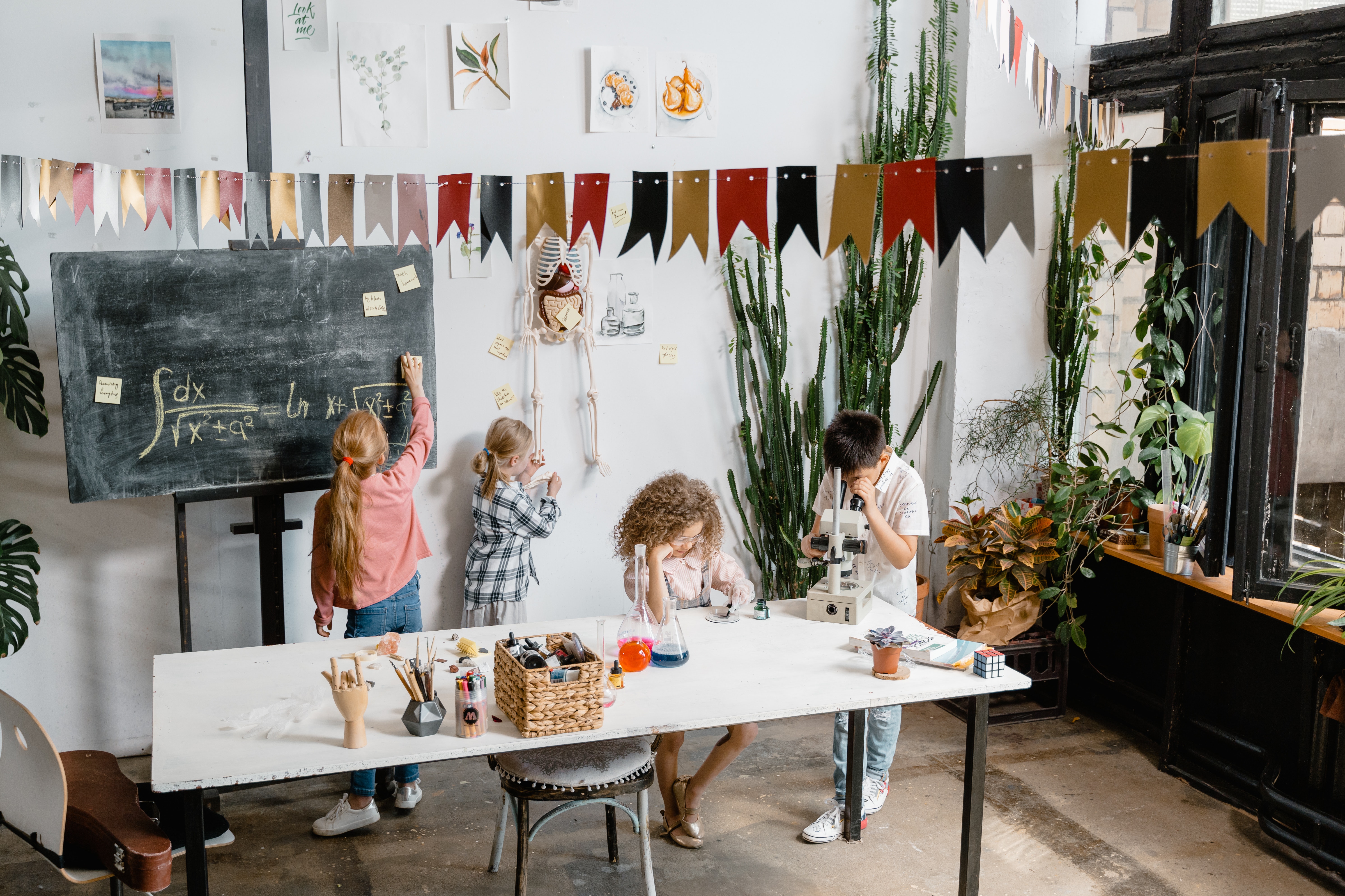 Kids having fun with science experiments